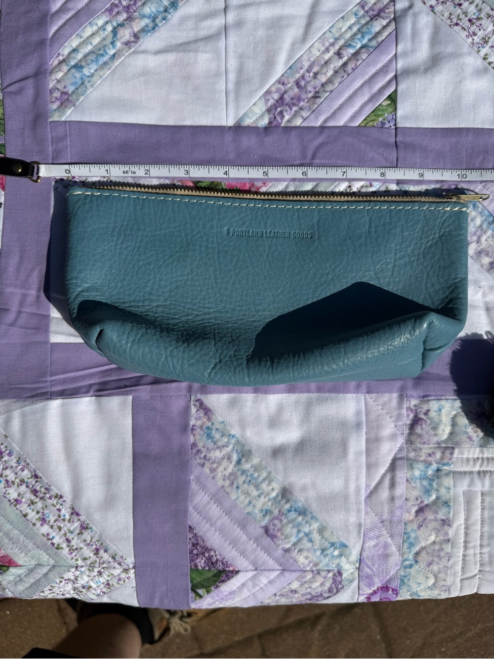 Portland Leather Goods Teal Cosmetic Zip Pouch